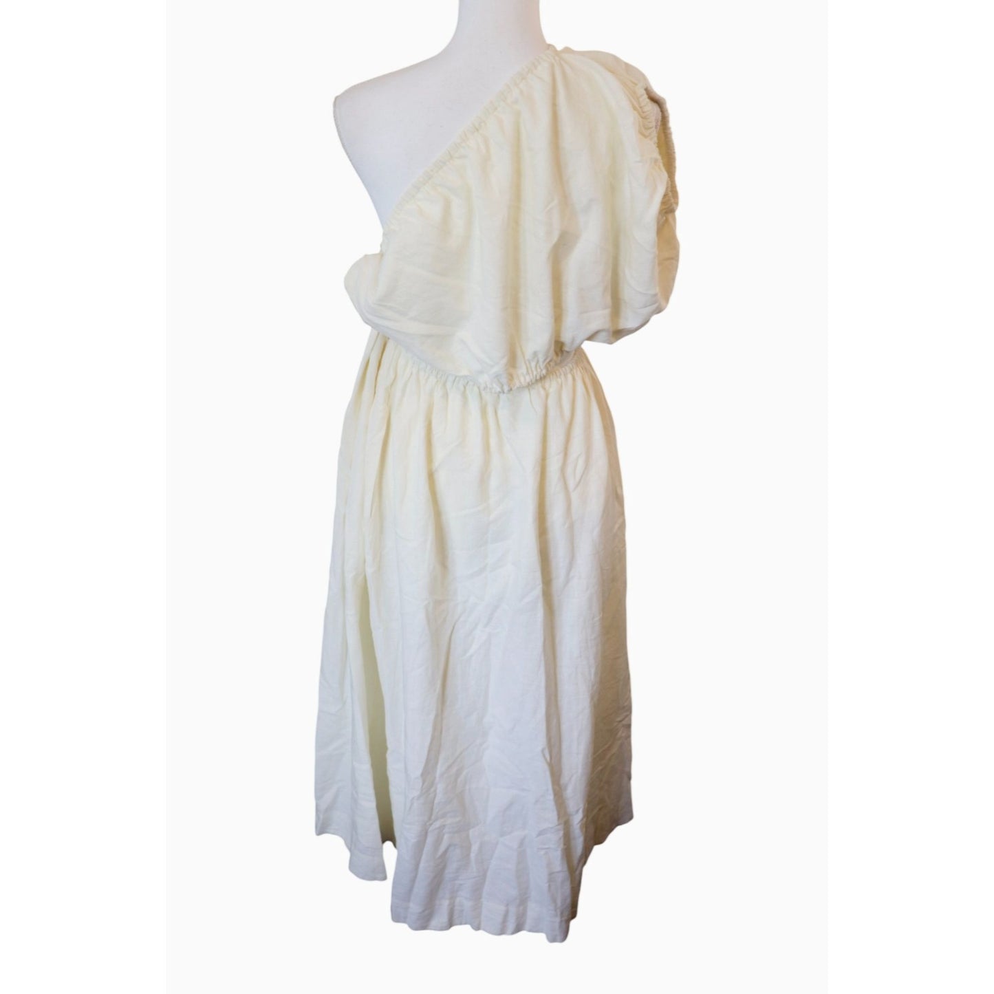Farm Rio One Shoulder Maxi Dress - Off White, Medium NWT