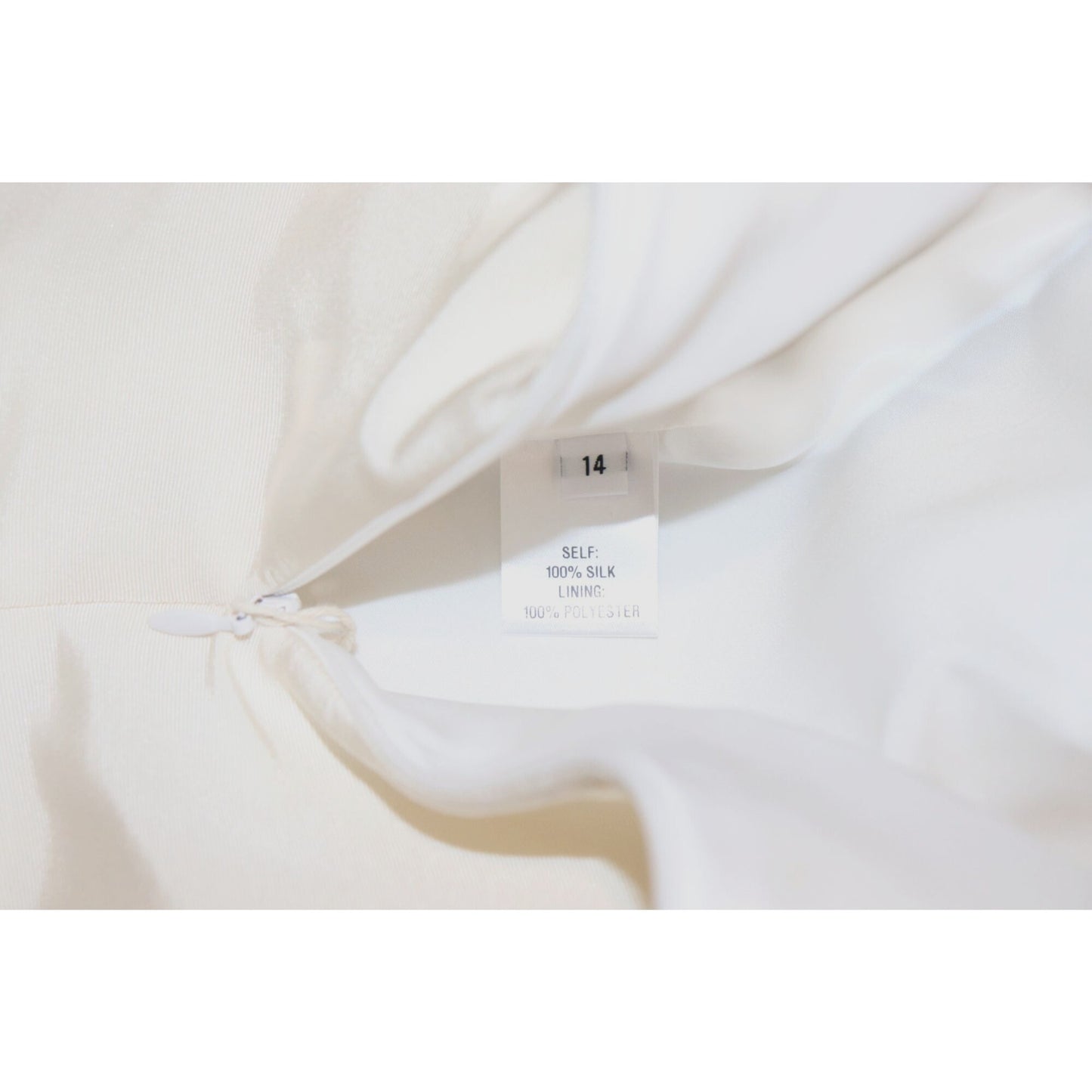 Brandon Maxwell Ivory Sleeveless Fit & Flare Silk Dress, Size 14 NWT