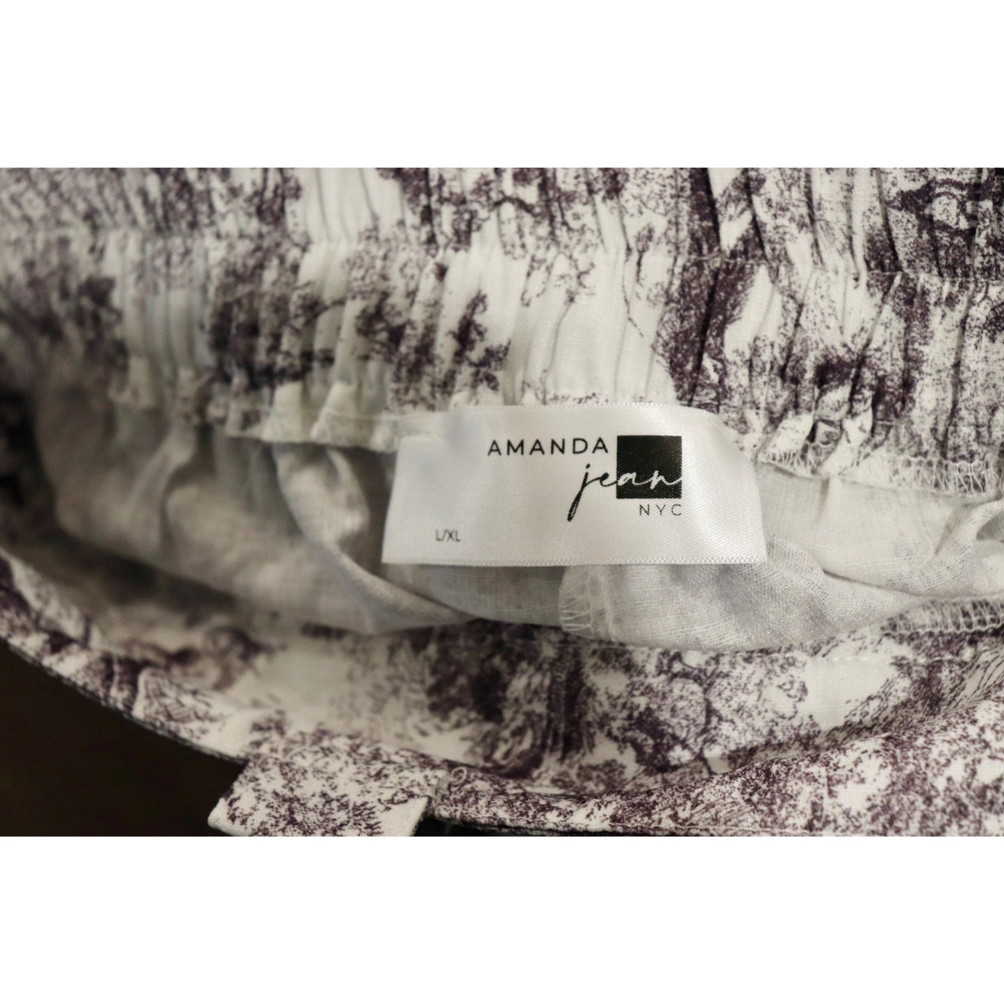 Amanda Jean NYC Toile Print Wide-Leg Pants Size Large (fits M), NWOT