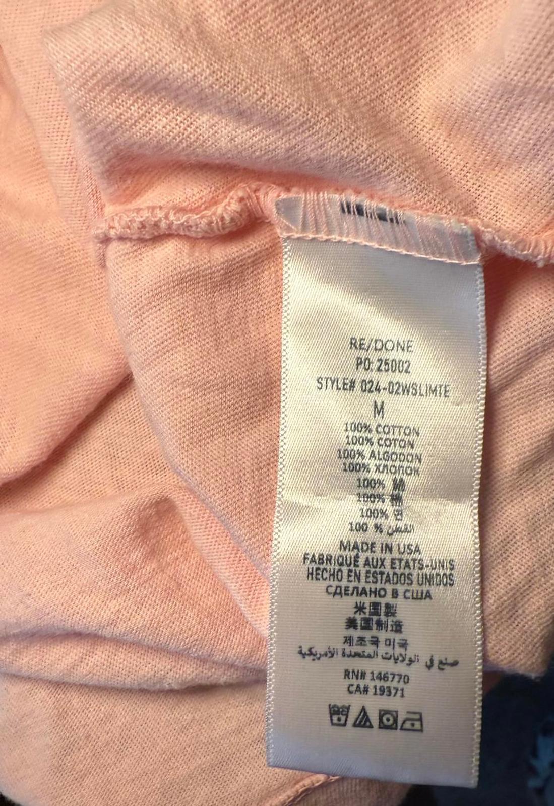 New Re/Done x Hanes Pink Short Sleeve T-Shirt, Medium