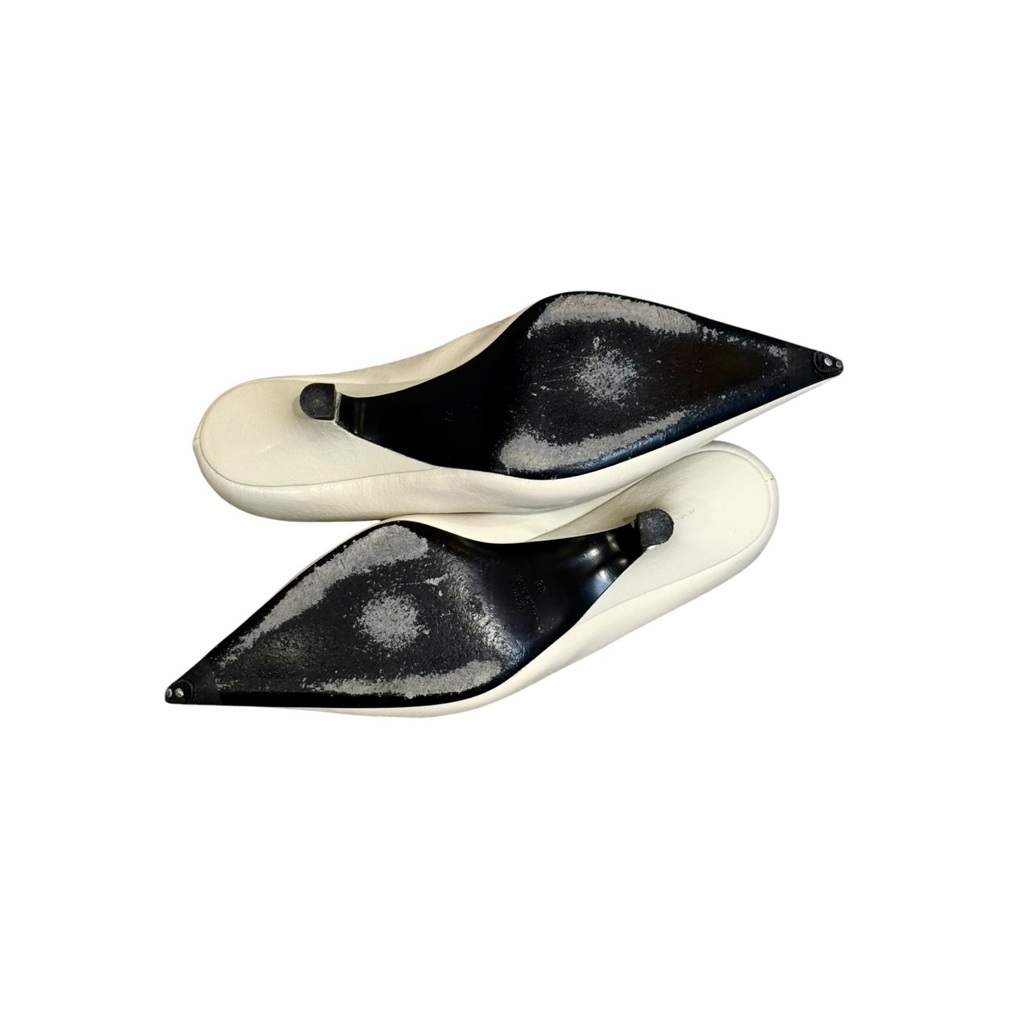 Toteme The Wedge Ivory Patent Leather Kitten Heel Size 7.5/EU 8