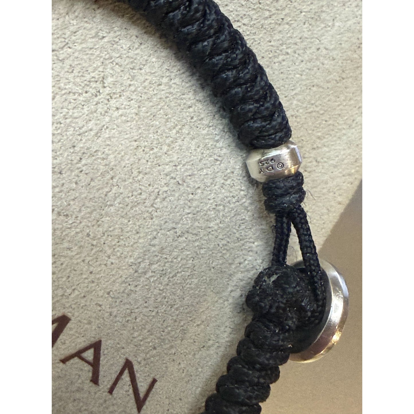 David Yurman Men's Sterling Cross Black Woven Bracelet