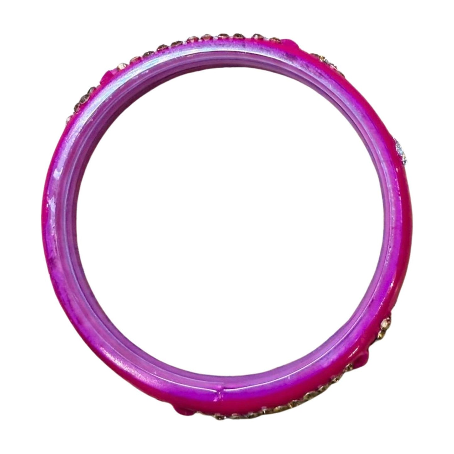 Pink Rhinestone Encrusted Bangle Bracelet