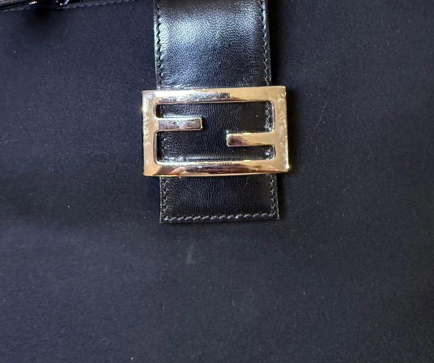 Fendi Black Neoprene & Leather Trim Shoulder Bag