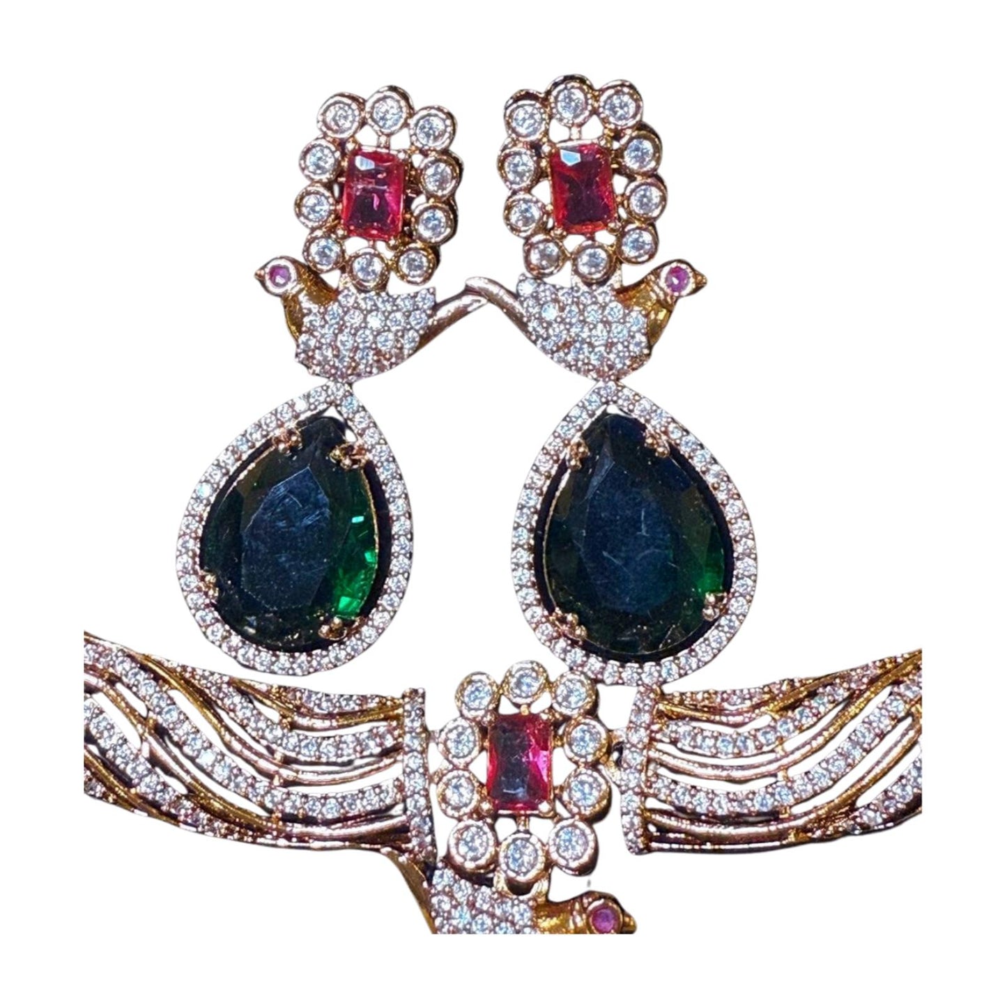 New Nazila Couture Crystal Bird Necklace and Earring Set