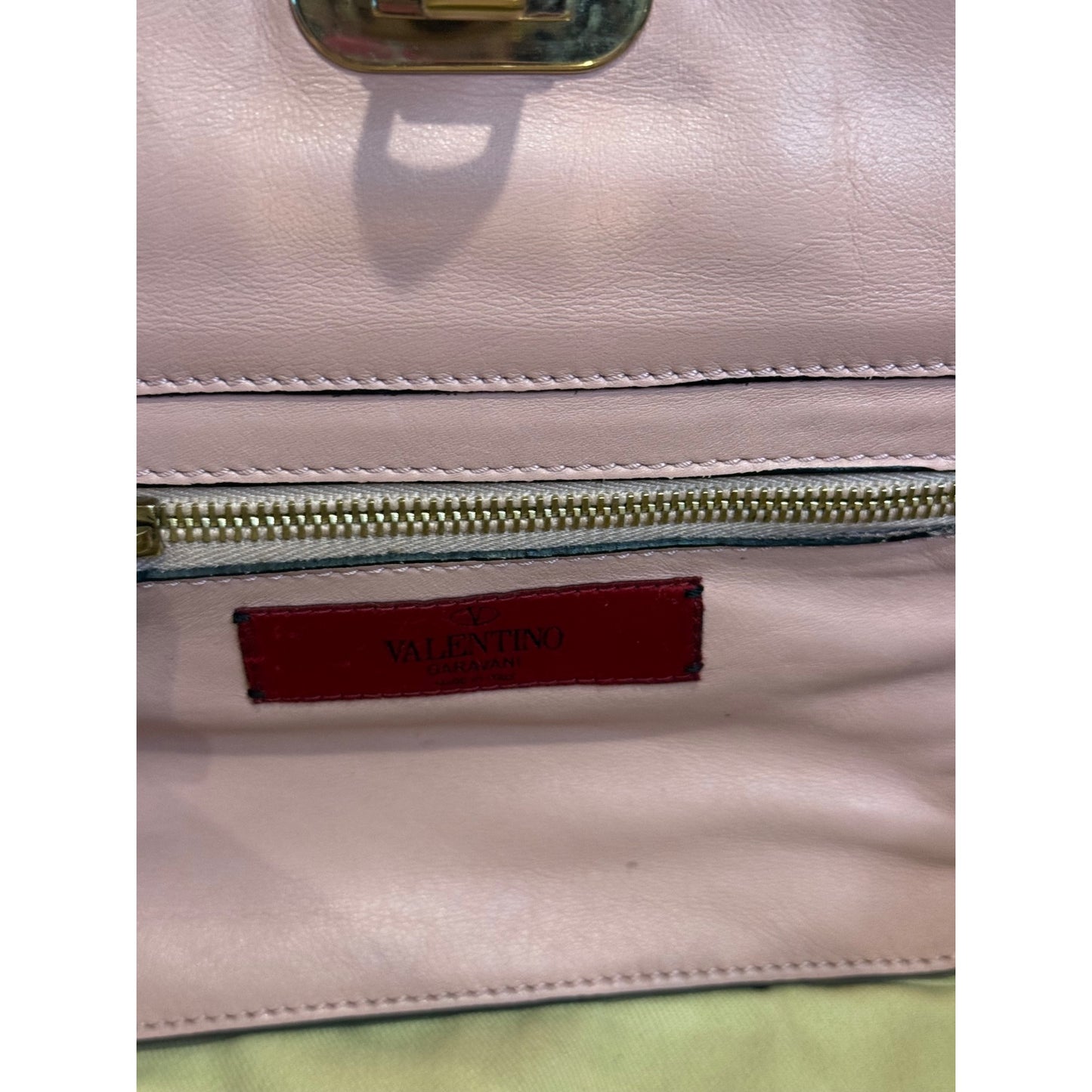 Valentino Garavani Pink Leather Rockstud Trapeze Small Tote Bag with COA