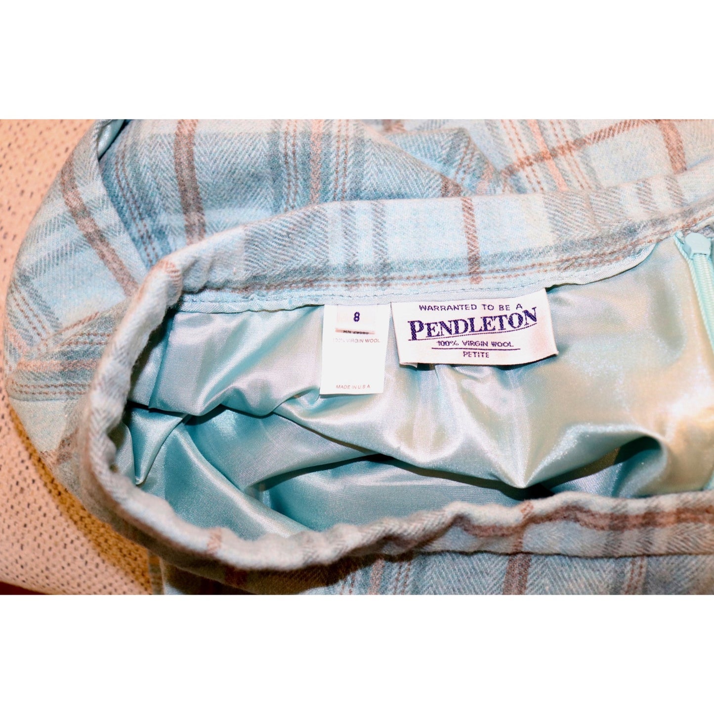 Pendleton Vintage Plaid Wool Pencil Skirt Petite, Size 8