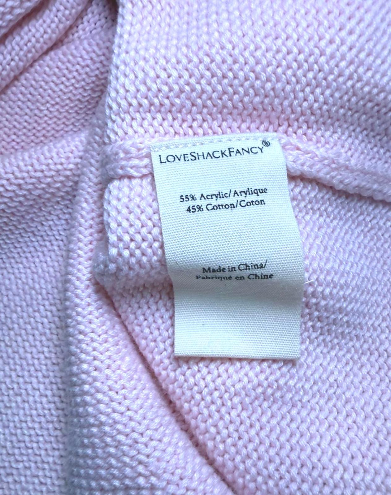 LoveShackFancy Indiana Pink Knit Mini Dress, Large NWT