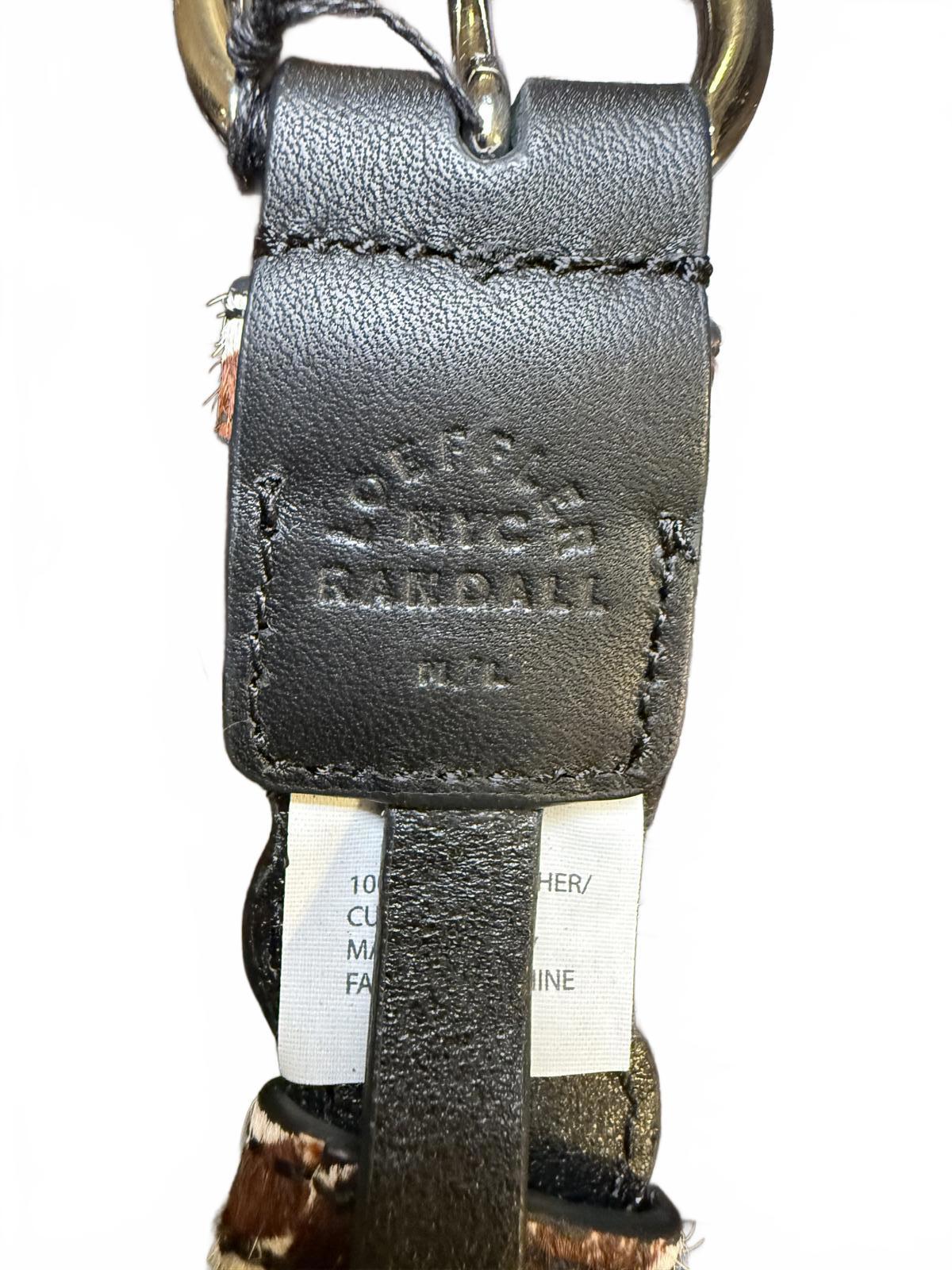 Loeffler Randall Women's Leather and Calf Hair Zebra Print Belt, size M/L (NWT)