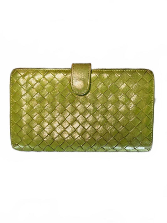 Bottega Veneta  Green Leather Women's Wallet