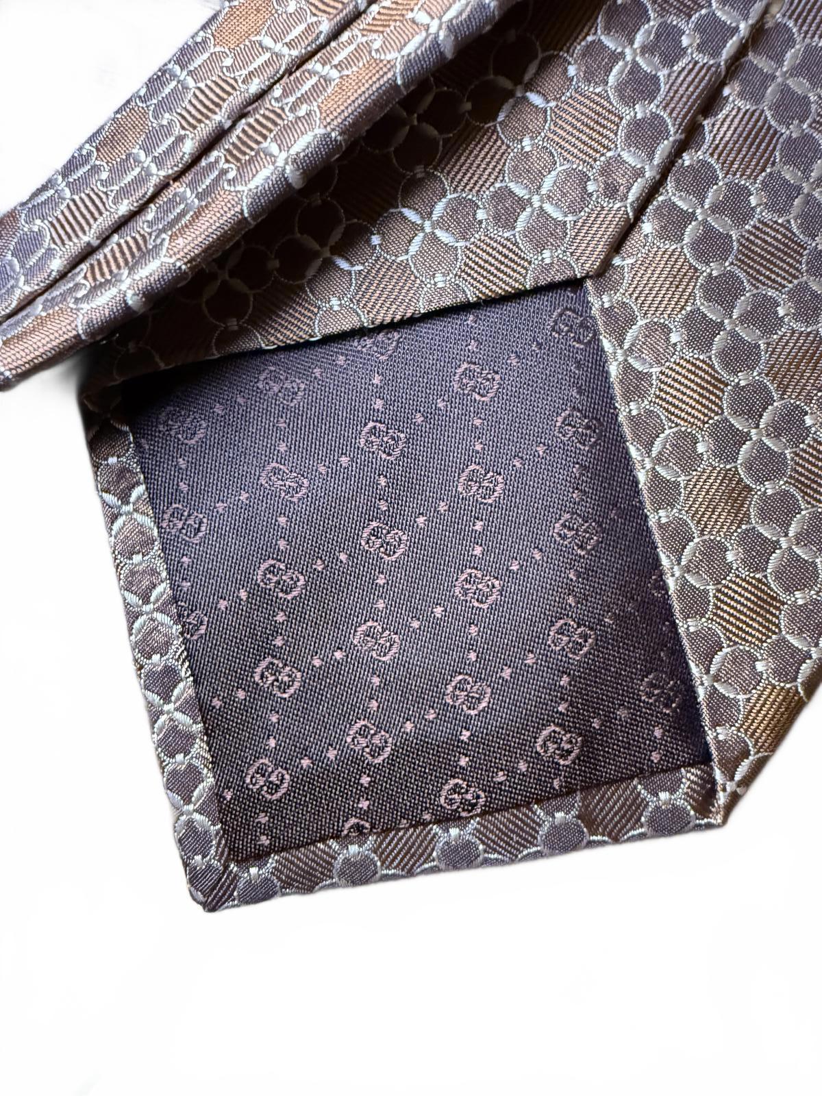 Gucci Brown Patterned Silk Tie