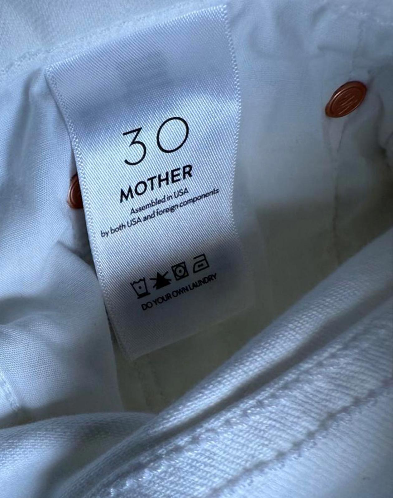 New Mother White Straight Jeans, size 30