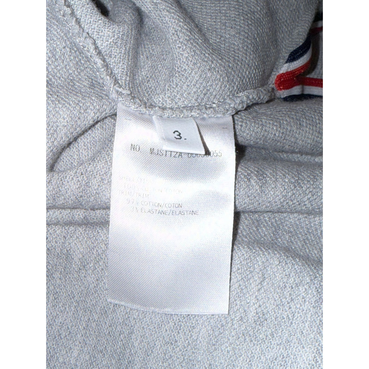 Thom Browne Grey Raglan T-Shirt With Red & Navy Striped Sleeves Made In Italy Size 3