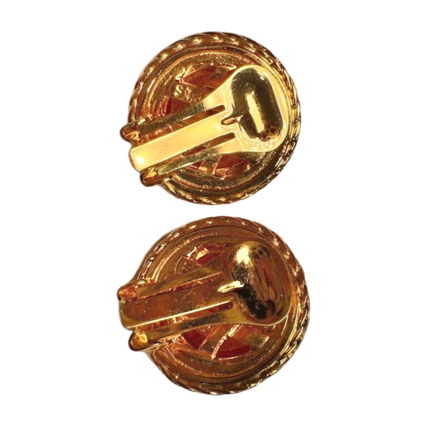 Vintage St. John Gold-Tone Textured Clip-On Earrings