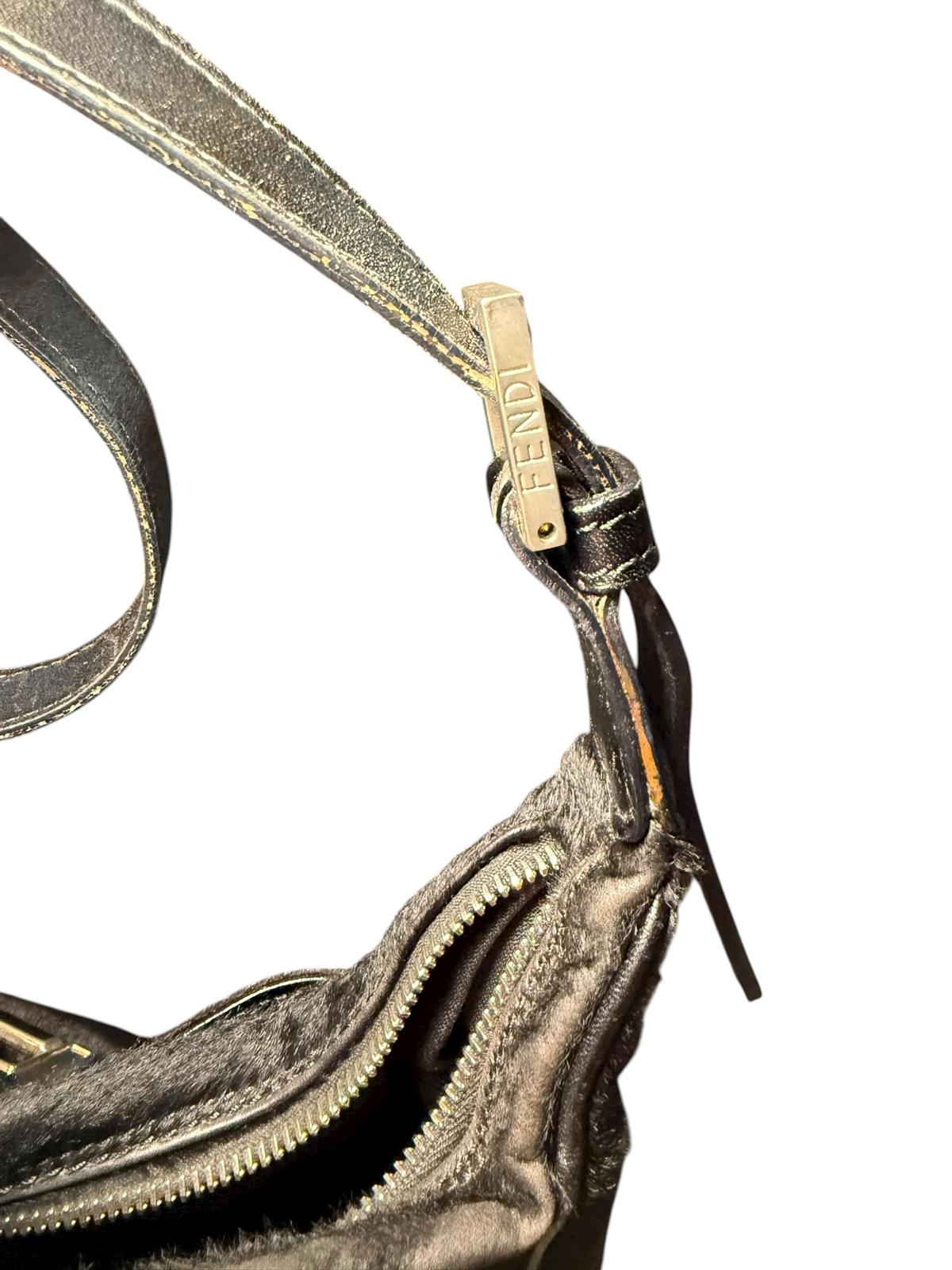 Fendi Black Pony Hair Shoulder Bag