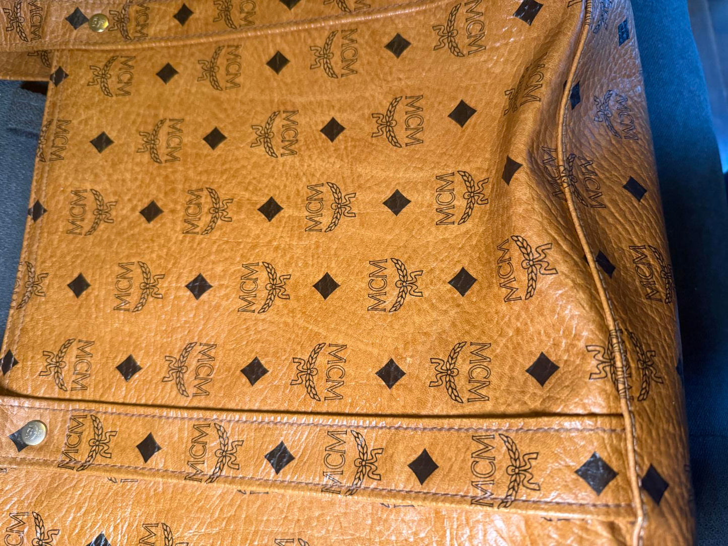 Vintage MCM Cognac Visetos Leather Tote Bag