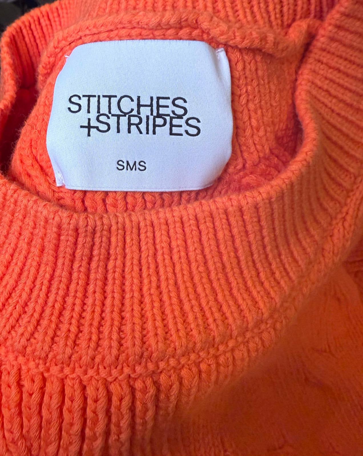 Stitches + Stripes Orange Cable Knit Sweater, Small (NWT)