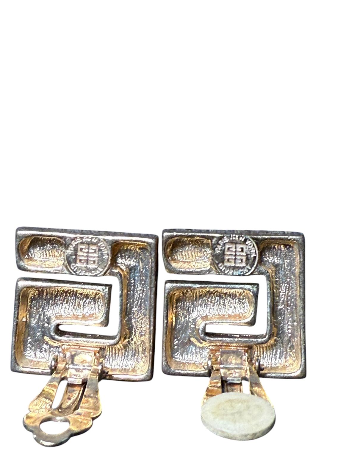 Vintage Givenchy “G” Gold Tone Clip-On Earrings