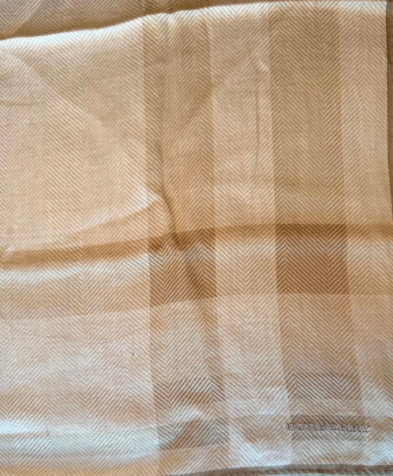 Burberry Beige Checkered Handkerchief