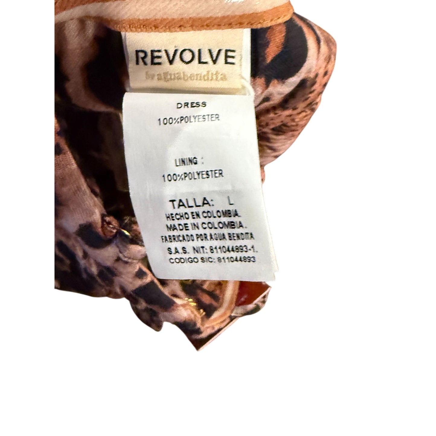 agua bendita x cade mini dress in brown - wild leopard, Large NWT