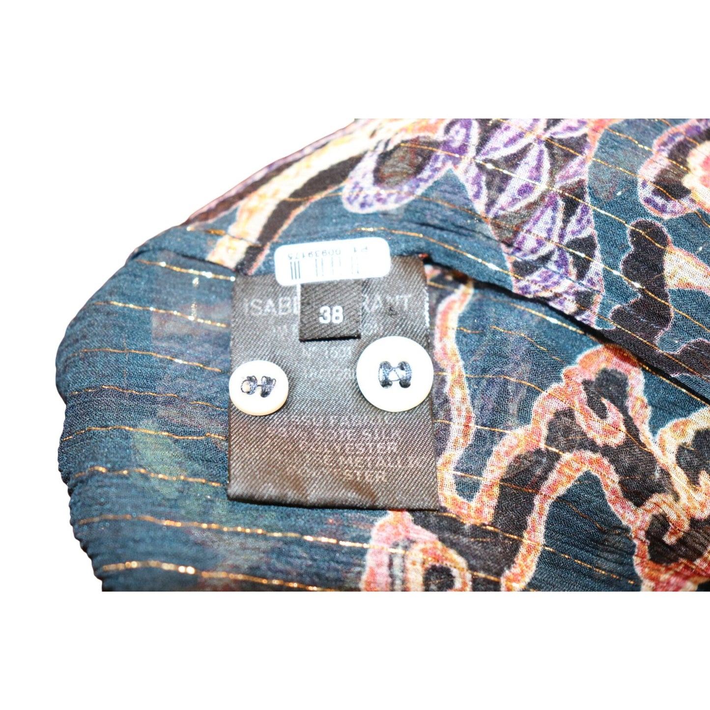 Isabel Marant Daws Multicolor Dragon Print Blouse, Size 38/Large