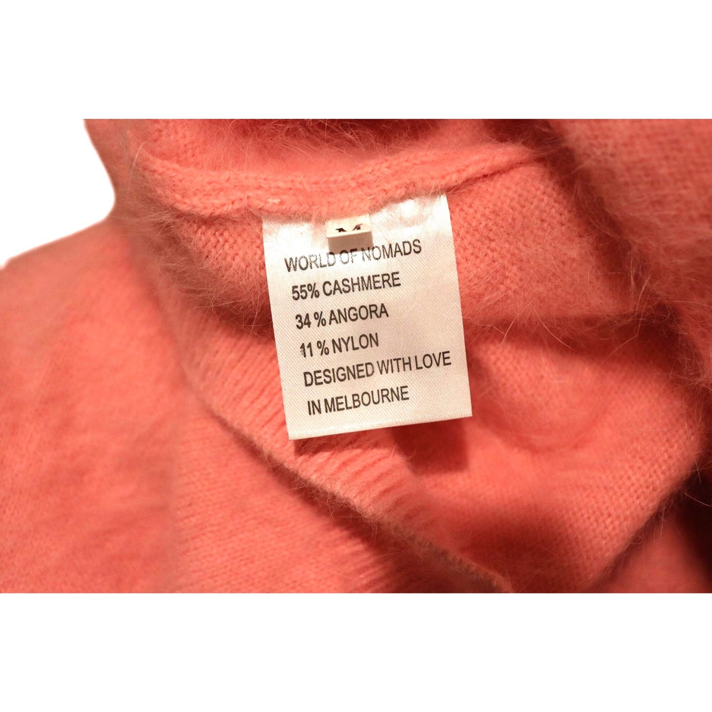 World Of Nomads Pink Cashmere Blend Cropped Sweater, Medium