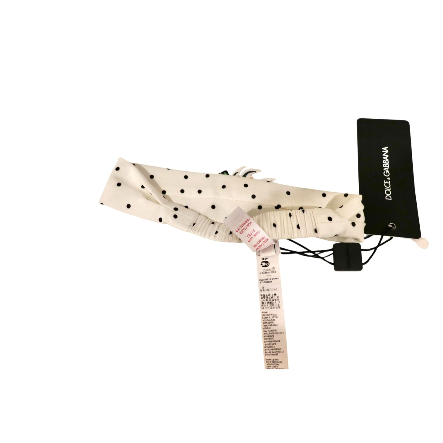 Dolce & Gabbana White Polka Dot Newborn Headband NWT