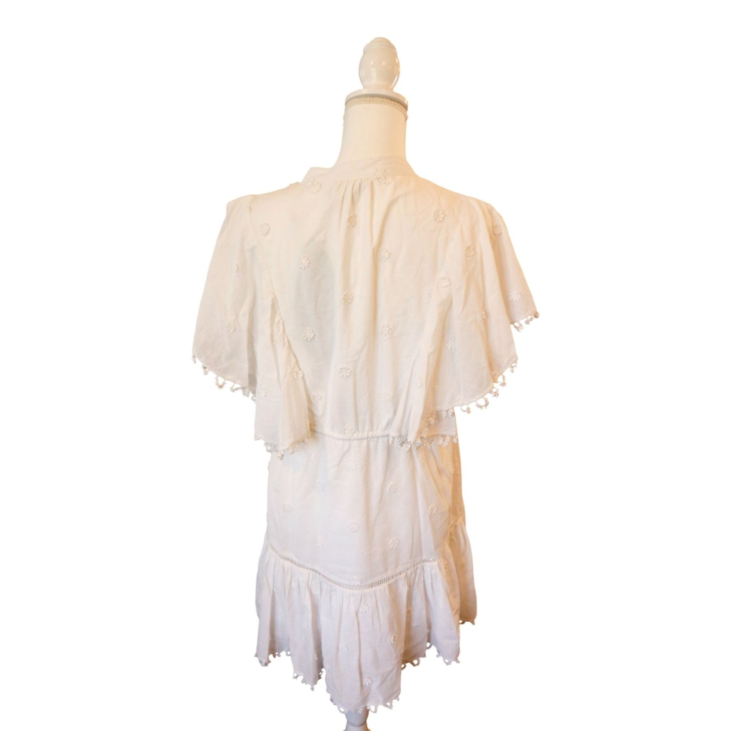 FARM Rio 3D Flower a-Line Cotton Minidress in Off-White at Nordstrom, Size Medium