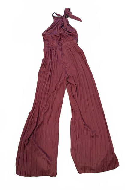 New Lulus Burgundy Halter Neck Jumpsuit