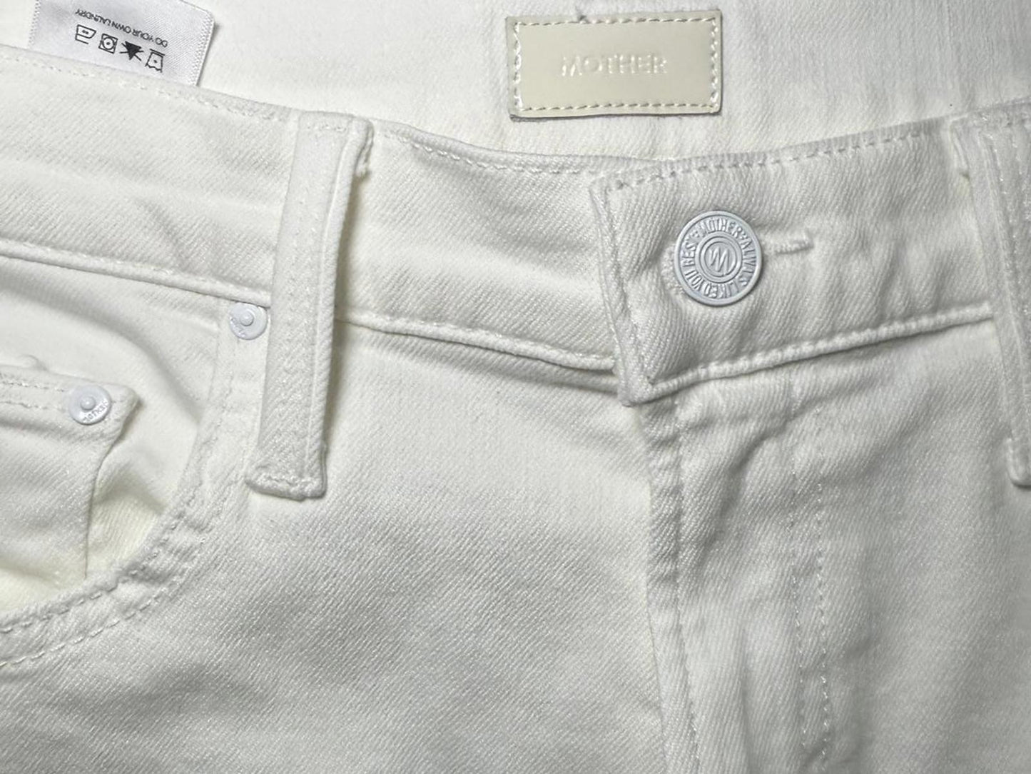 New Mother White Straight Jeans, size 30