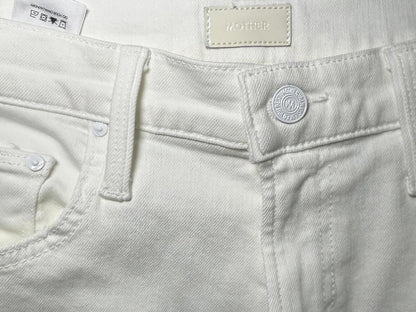 New Mother White Straight Jeans, size 30