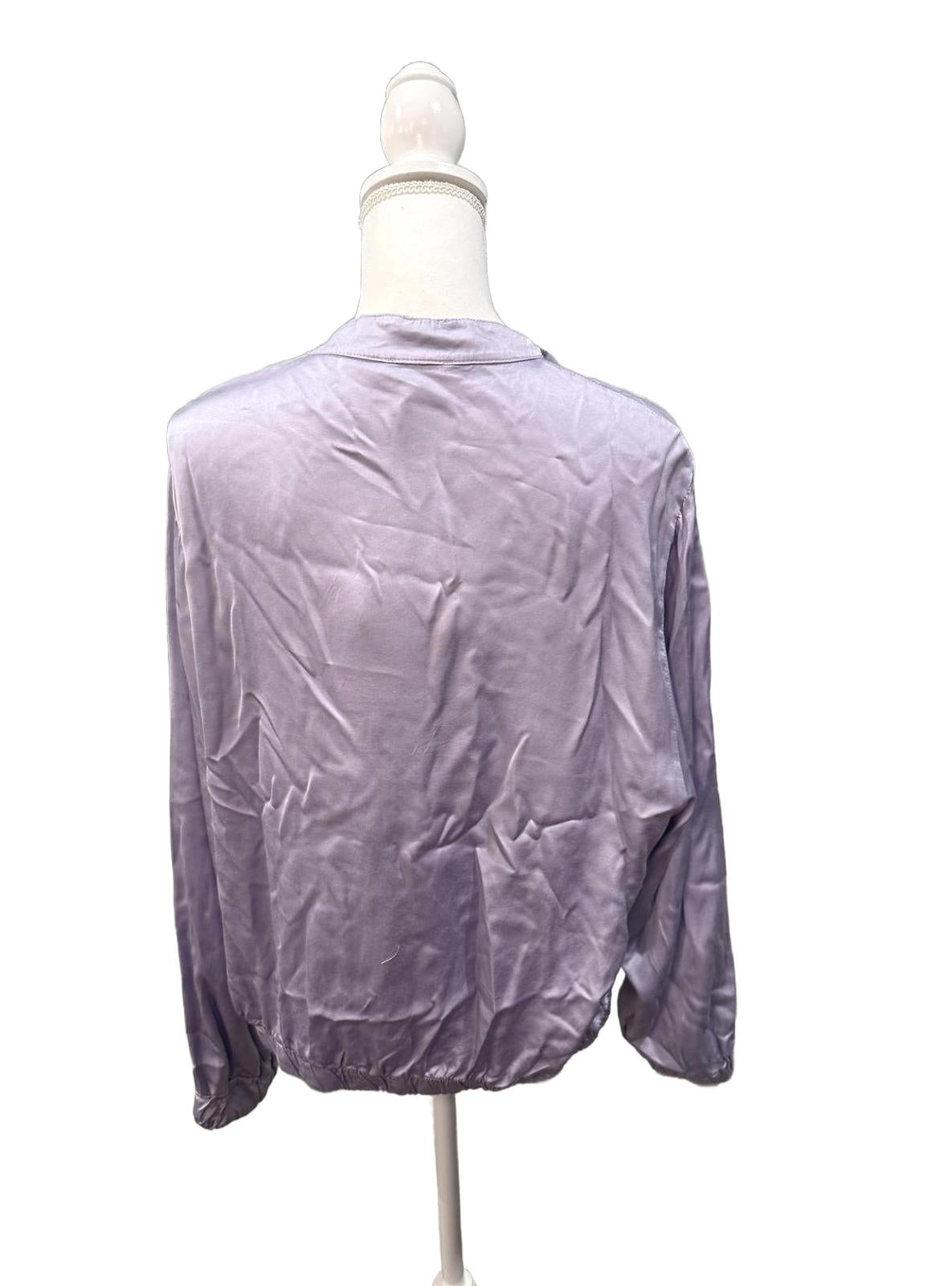 Michela Mii Light Purple Viscose Blend Bomber Jacket, One Size (up to Large)