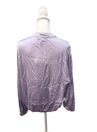 Michela Mii Light Purple Viscose Blend Bomber Jacket, One Size (up to Large)