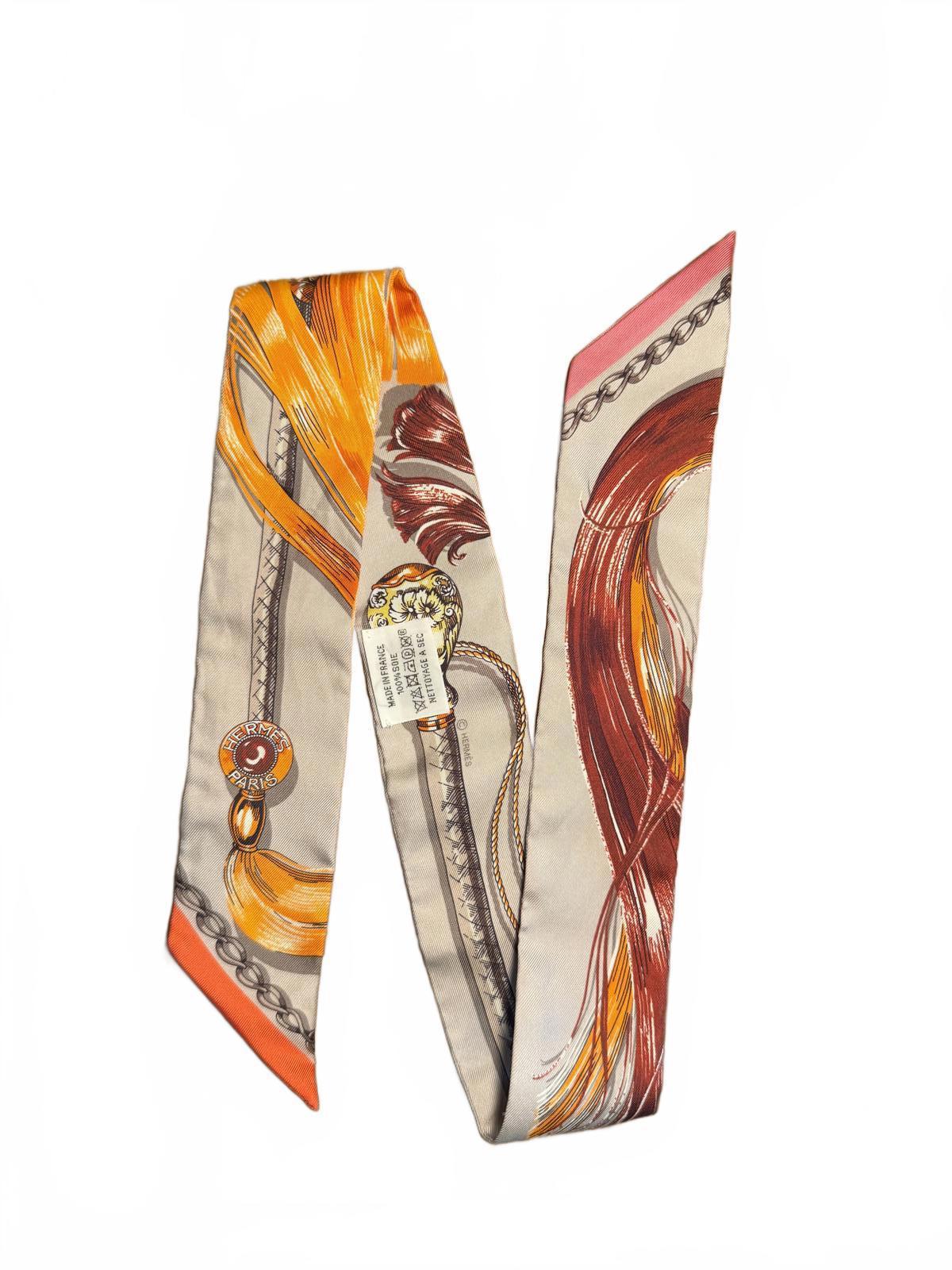 Hermès Printed Silk Twilly Scarf