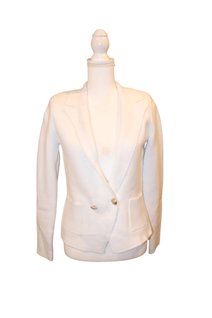 L'AGENCE Women's White Cotton Blend Blazer, Size M