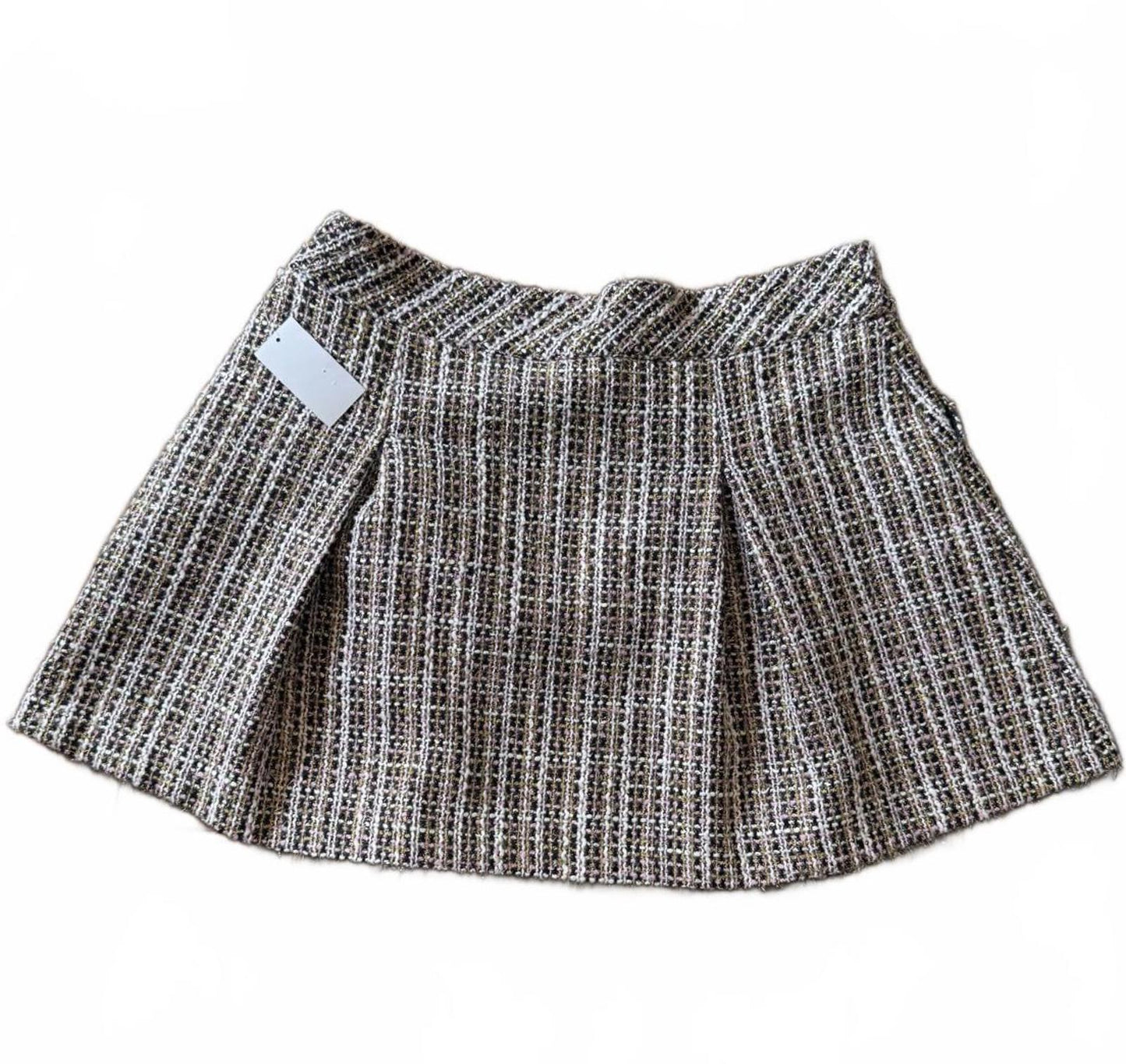New CeCe Women's Tweed Pleated Mini Skirt Size 14