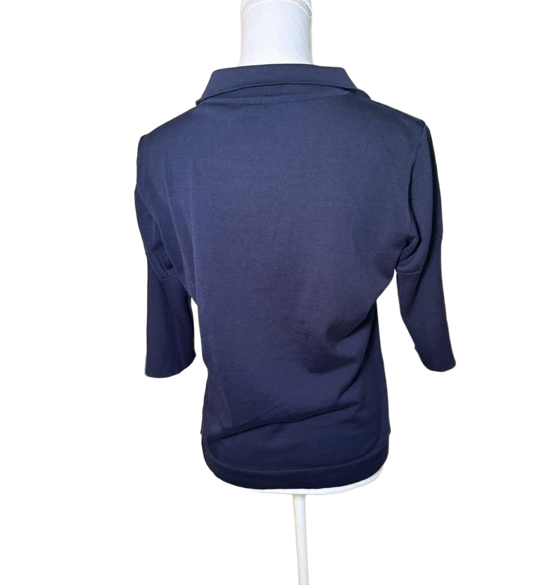 Chanel Polo Shirt, Women’s FR 42 (US 8–10), Navy Blue