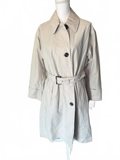 New Barbour Women's Beige Trench Coat with Belt, Size 10