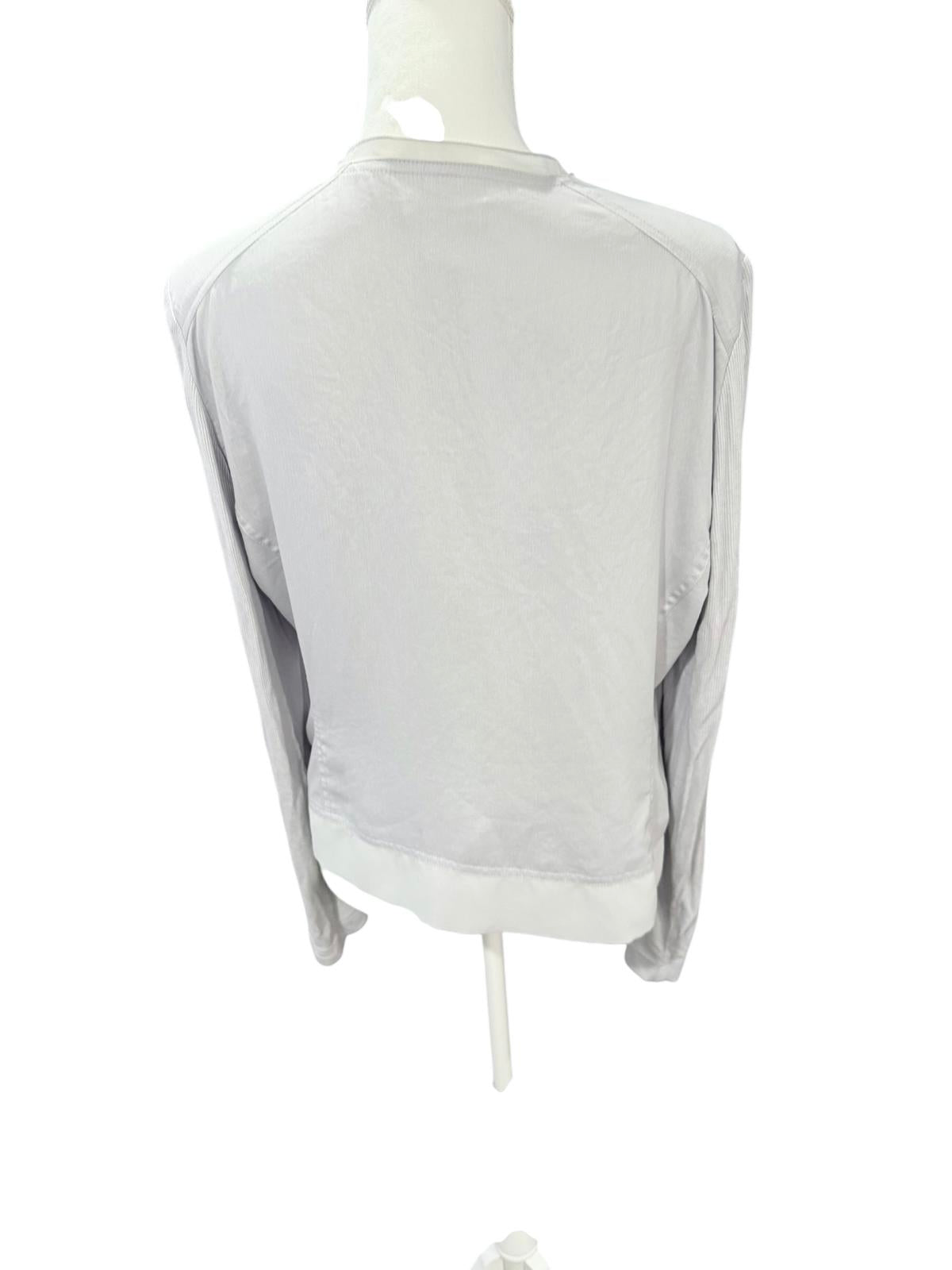 Vintage Cache Long Sleeve Gray Pleated Light Cardigan, size 14