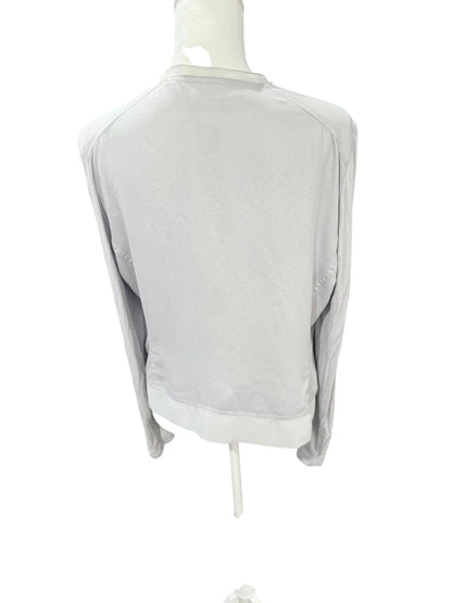 Vintage Cache Long Sleeve Gray Pleated Light Cardigan, size 14