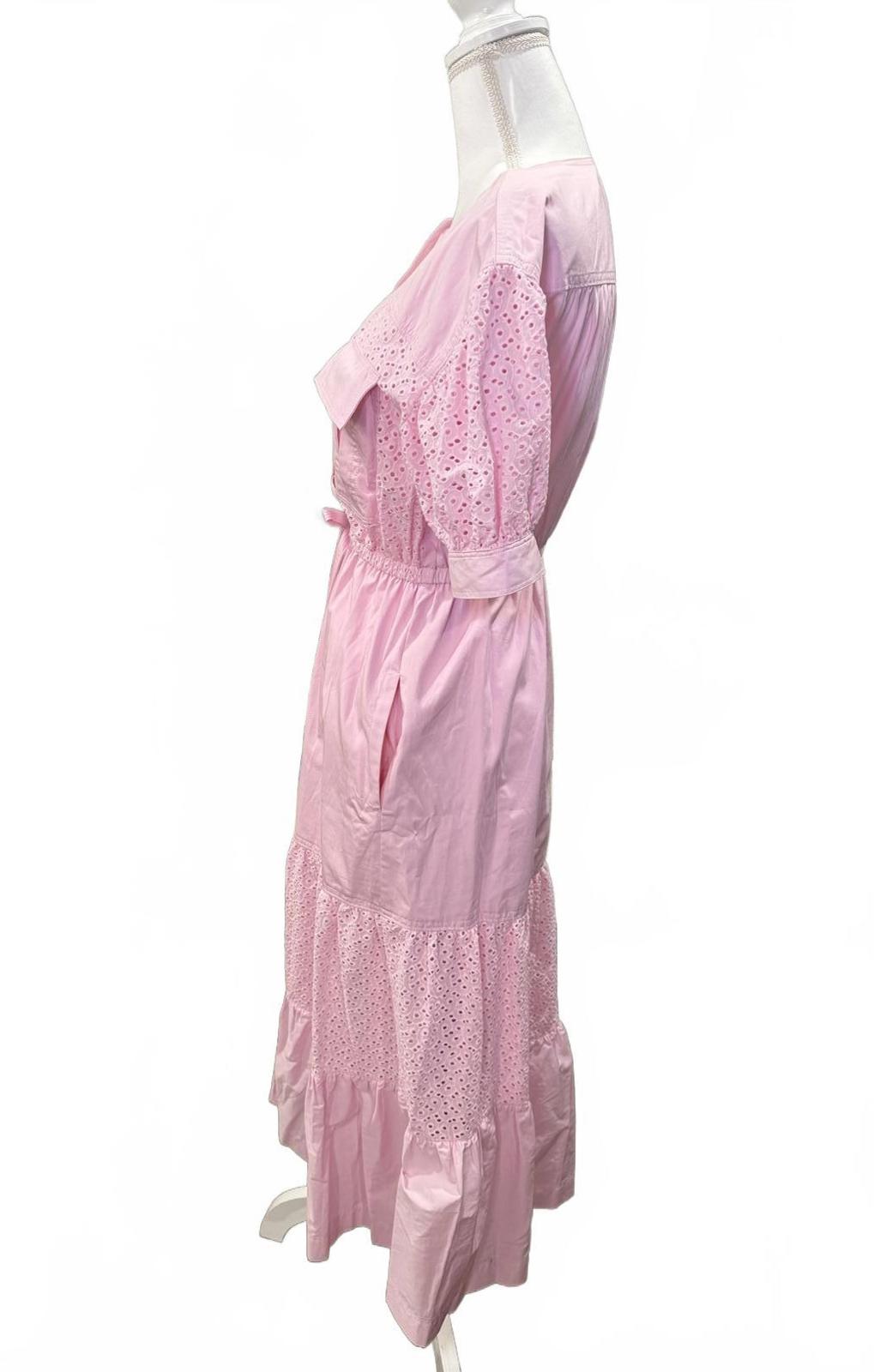 Derek Lam Pink Eyelet Midi Dress, Size 00 (fits a small)