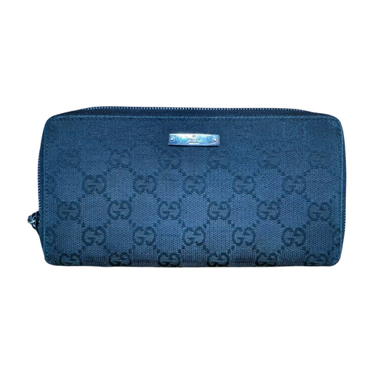 Gucci GG Canvas Zip-Around Wallet, Black