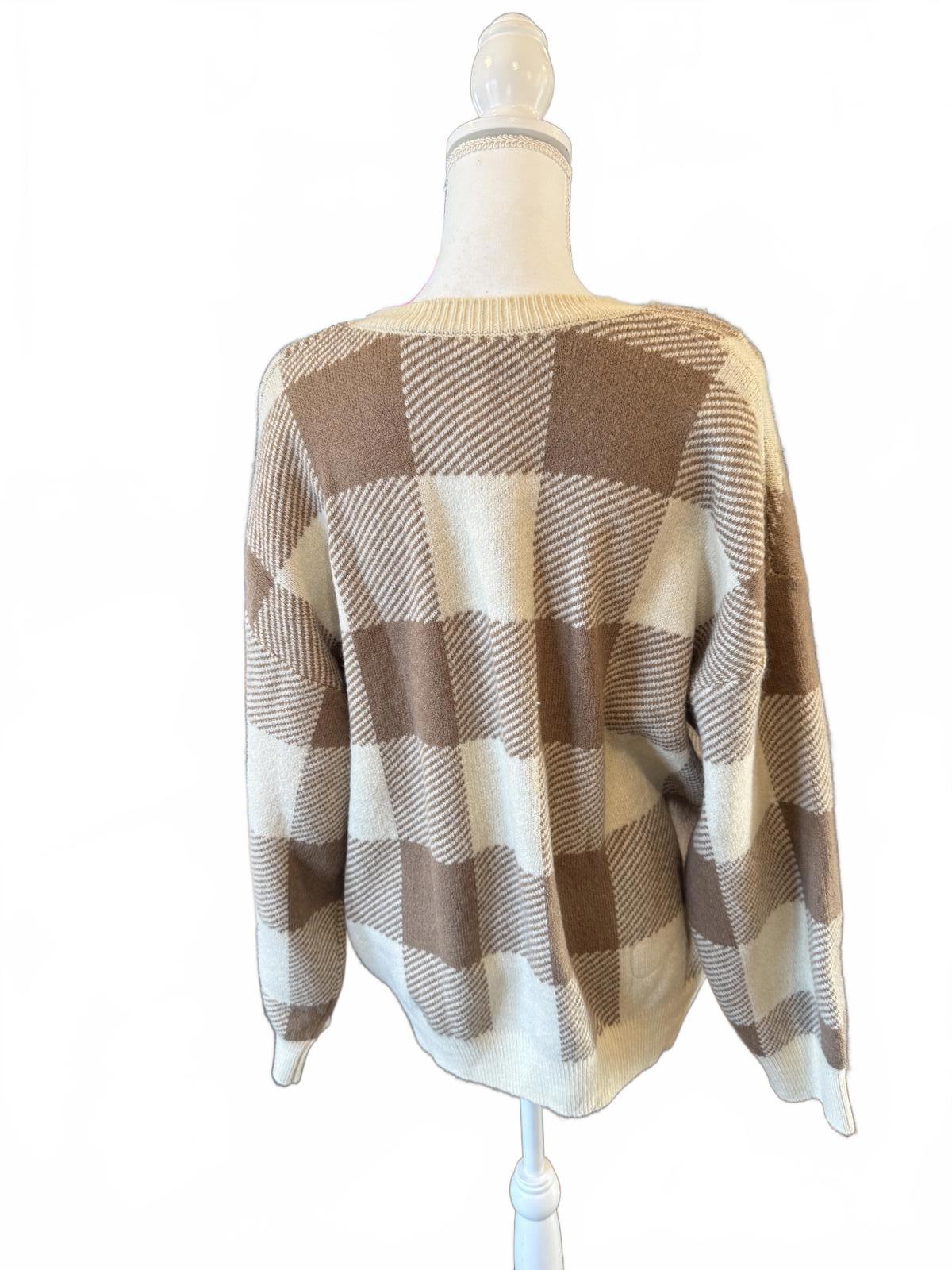 Z Supply, Check You Later Sweater, Size Large NWT
