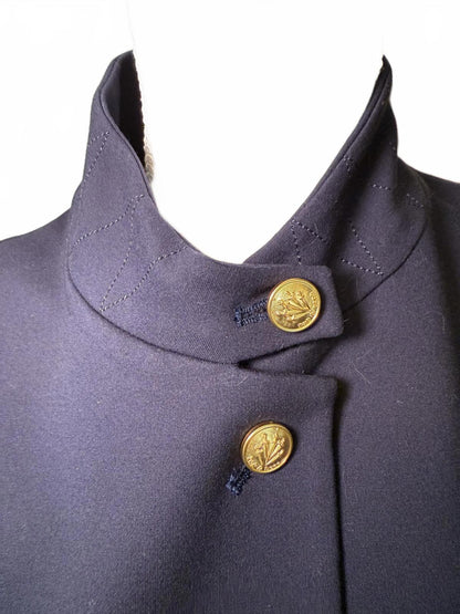 New Rag and Bone Navy Blue Military Style Jacket with Gold Buttons, Small