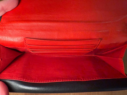 Christian Dior Black Leather Long Wallet with CD Logo