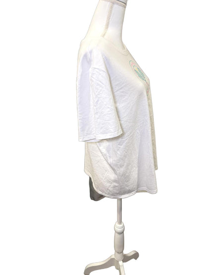 Lilly Pulitzer White Tennis Graphic Short Sleeve T-Shirt, Large NWOT