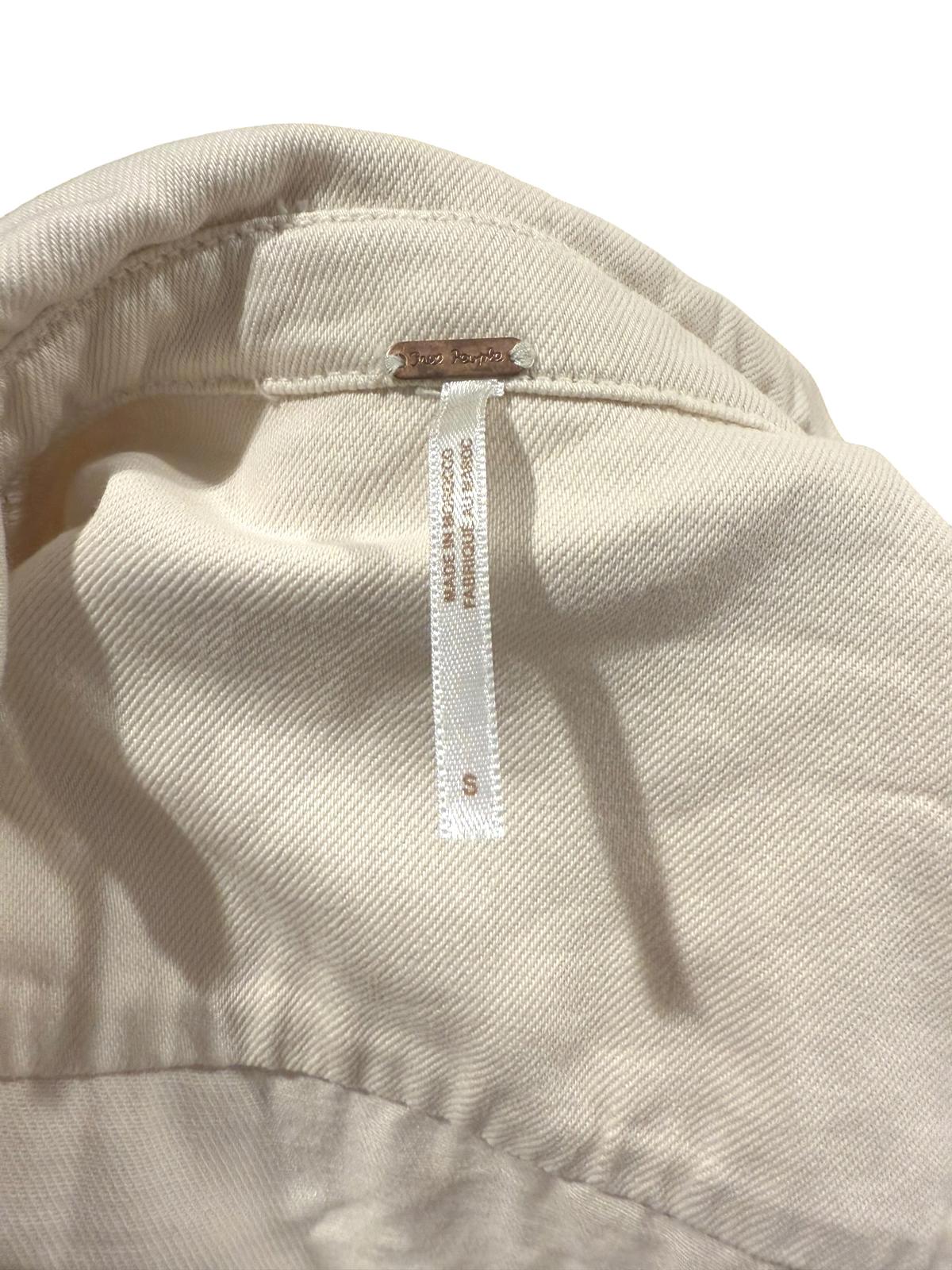 Free People We the Free Tiered Utility Shirt Dress – Size Small (Ivory)