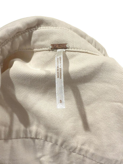 Free People We the Free Tiered Utility Shirt Dress – Size Small (Ivory)