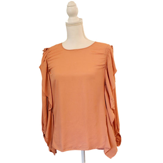 See by Chloe Balloon Sleeve Top (Past Rose) Women's Blouse, Size 2 oversized