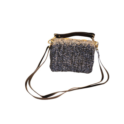 Lorenza Gandaglia Handmade Italy Crochet Bear Crossbody Bag With Leather Strap